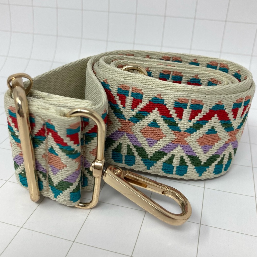 Amazon Multicolor Geometric Bag Strap adjustable for purses, cameras, wallets